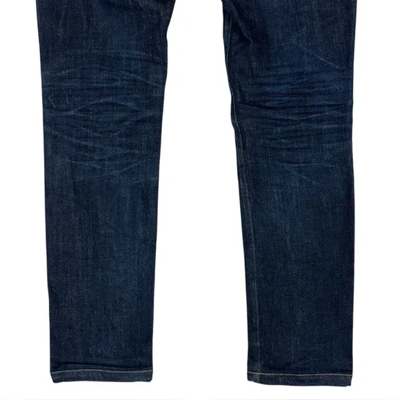 Buck Mason Jeans Mens 33x31 Blue Selvedge Denim Slim Dark Wash Faded USA Made - Picture 6 of 14